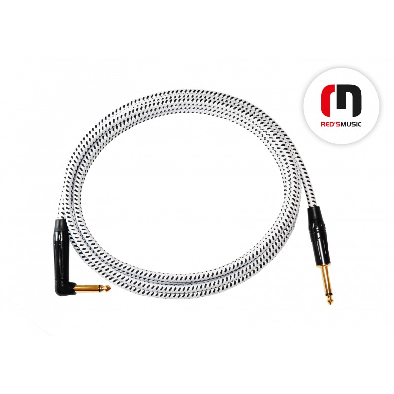 Reds Music  GCF1240BW Kabel Instrumentalny - FOP - Jack mono katowy / Jack mono długość 4.0 m